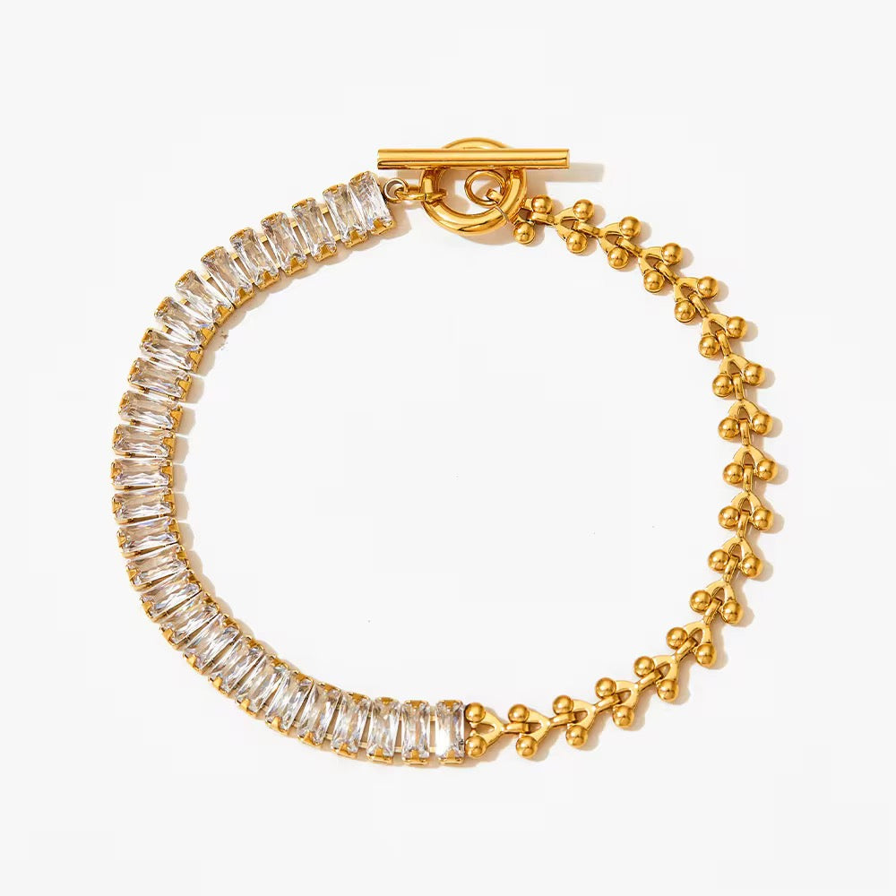 Éclat Gold Crystal Link Bracelet ✨
