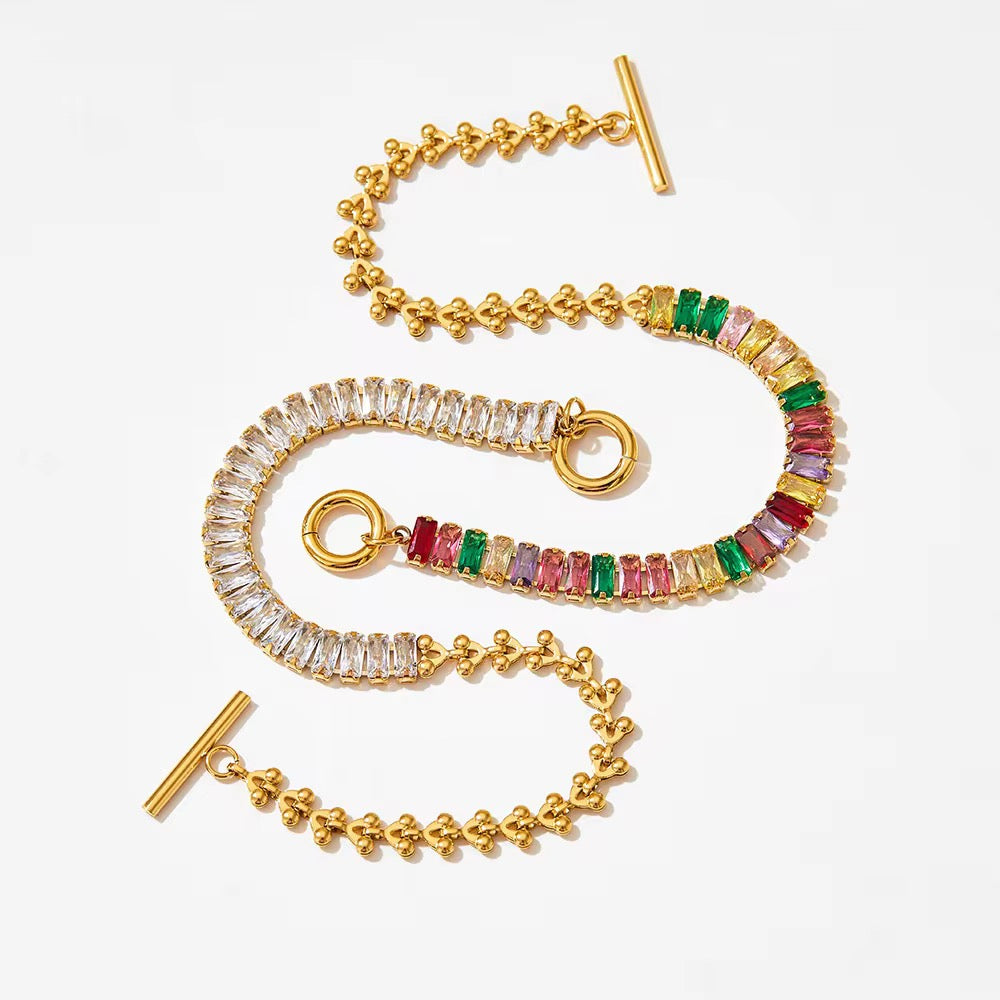 Éclat Gold Crystal Link Bracelet ✨