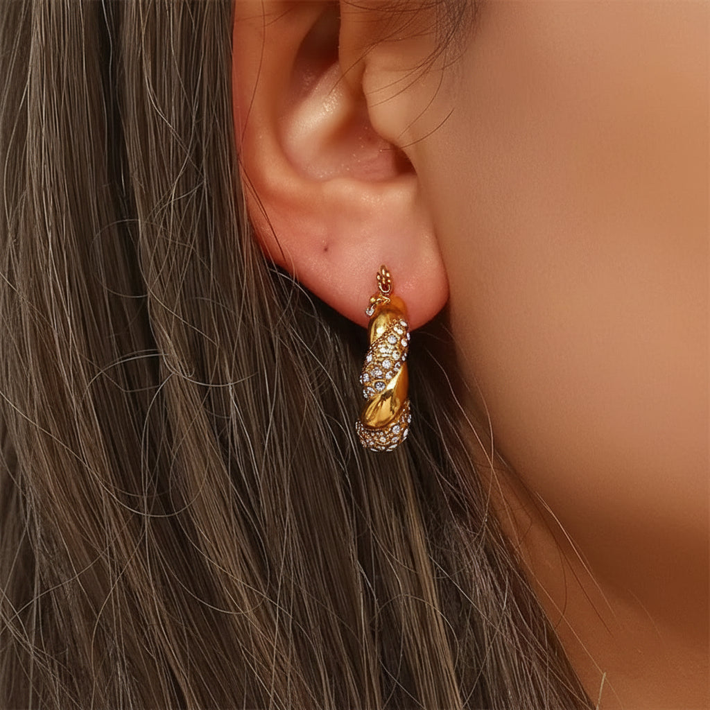 The Pavé Twist Hoops