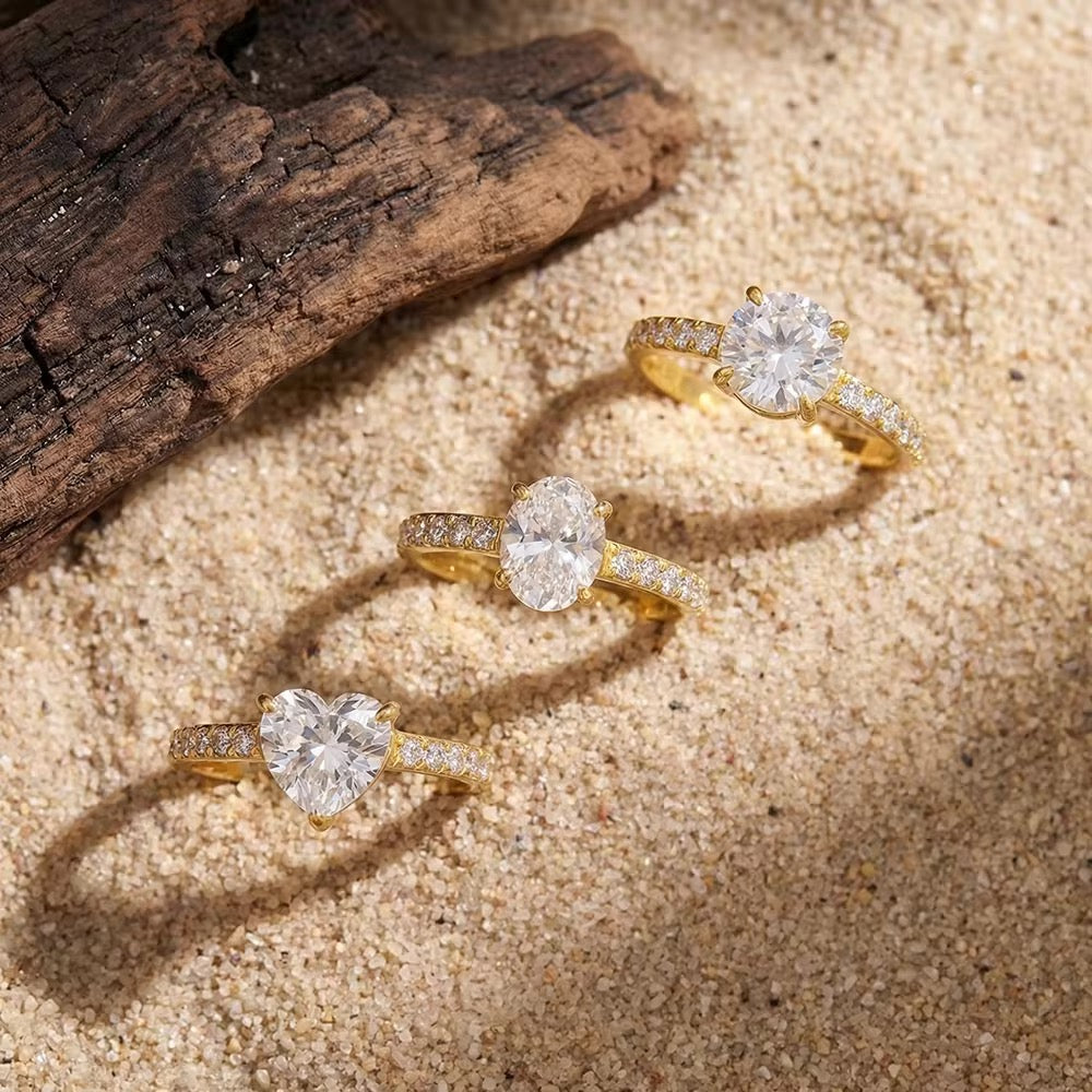 Classic Round Solitaire Pavé Ring
