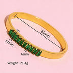 The Emerald Baguette Bangle