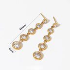 Bezel Solitaire Graduating Dangle Earrings