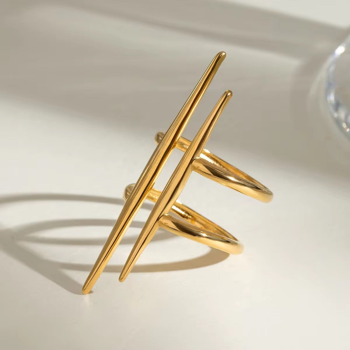 Dual Spike Knuckle Ring
